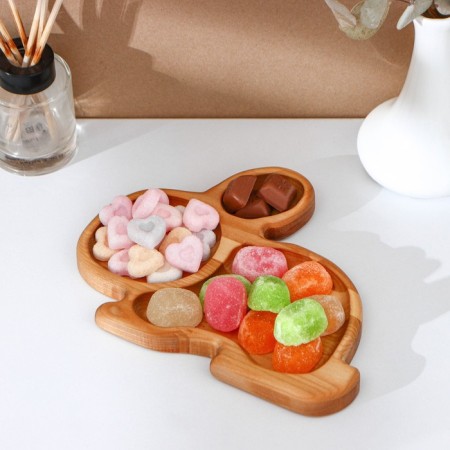 Easter set ADELICA, Menzhitsa Hare, Egg stand 8 cells, D = 20 × 1.8 cm, thermonaclemes 7 pcs, birch-7