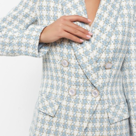 Jacket tweed double -breasted mist p. 42, blue-6