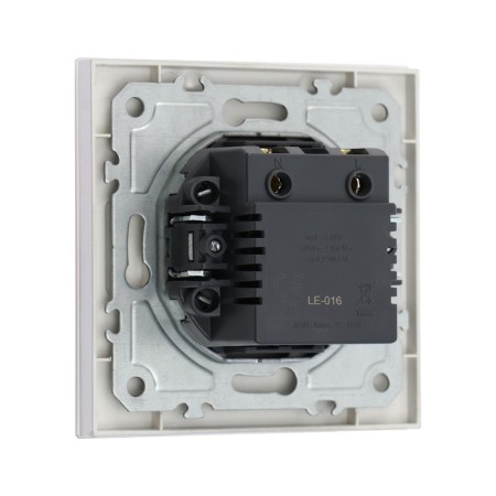 Socket with USB-A + usb-C connectors, 2.1 A, 5V, TOT MATTE GLASS, hidden, glass, silver 104396-3