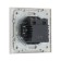 Socket with USB-A + usb-C connectors, 2.1 A, 5V, TOT MATTE GLASS, hidden, glass, silver 104396