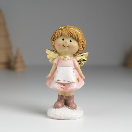 Polystone souvenir "Angel in a pink dress and apron" MIX 4.5x3.5x9.5 cm-1