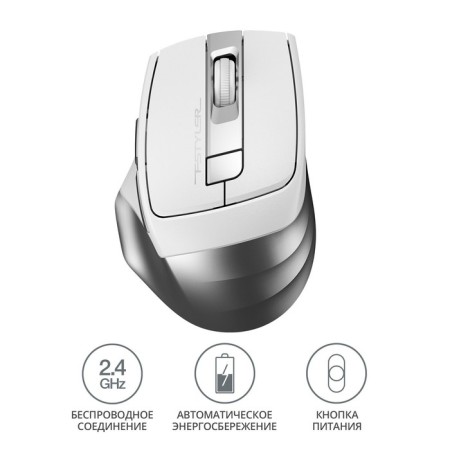Mouse A4Tech FSTYLER FG35 silver/white optical (2000DPI) wireless USB (6but)-1