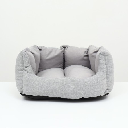 Stear with a pillow of a mowing, velvet, 50 x 40 x 23 cm, gray-1