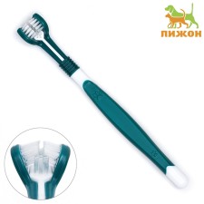 Animal toothbrush 360 degrees, green/white, 17.5 cm