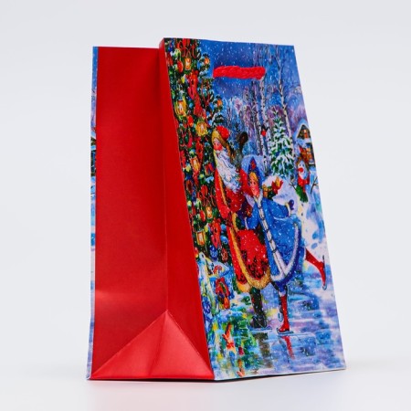 New Year. Gift package "Santa Claus with granddaughter", 11.5 x 14.5 x 6.5 cm.-1