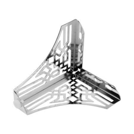 Furniture support cappio carved OP01, h = 130 mm.10.5*10.5, color chromium-2