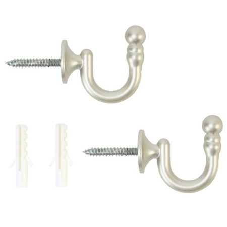 Curtain hook, 2 pcs, matte nickel color-1