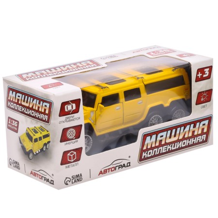Metal machine “SUV”, 1:36, light, sound, doors, inertia, color of mix open-10