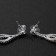 Hanging earrings with Hollywood rhinestones, white color in silver, 10.5 cm