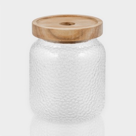 Glass Bank for bulk products with a Winnie wooden cover, 600 ml, 9 × 12 cm