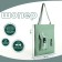 Soper bag with lightning, from textiles, green color