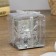 Glass candlestick, 1 candle "Flower" silver 6.5x6x6 cm
