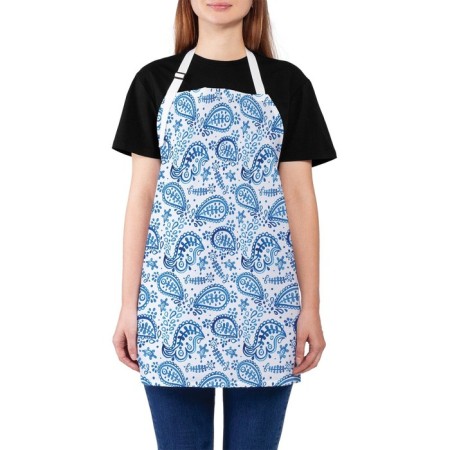 Apron of a kitchen with a photo print "Blue petals", adjustable, size OS