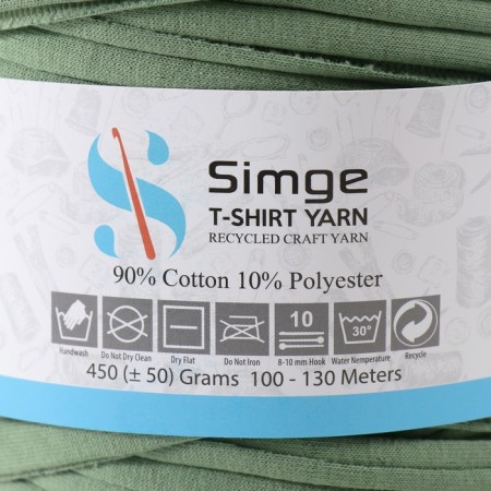 Knitted yarn secondary 90% cotton, 10% p/e, 100m/450 ± 50 g (moss) mix-4