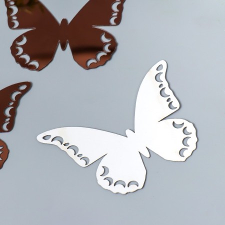 Interior mirror sticker "Openwork" set 3 pcs chocolate 11x7.5 cm-2