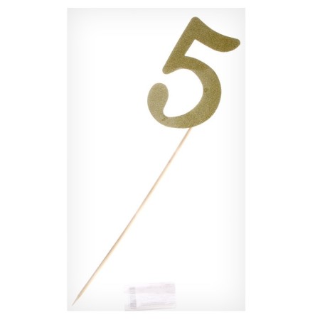 Topper in the cake "5", color gold-2