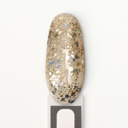 Gel nail polish, Glitter Flash, 3 phase, 8ml, Led/UV, Transparent/golden color (02)-8