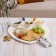 Ceramic dish for serving "Estete. Heart ”, 8 objects: 3 saucers 8 × 6 × 4 cm, 3 skewers, knife, fork, white color