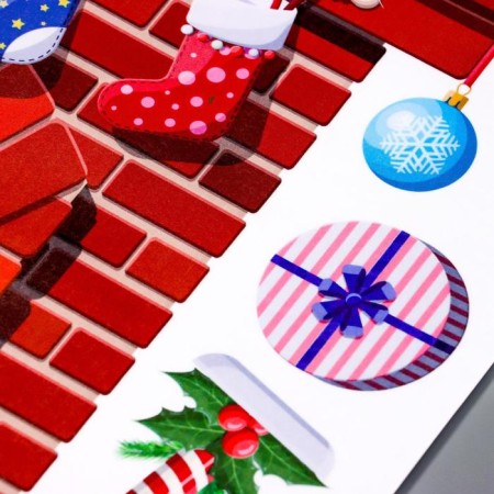 Sticking plastic interior color "New Year's fireplace" 50x70 cm-2
