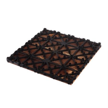 Garden tiles, paving, set - 10 pcs, wood, 30 x 30 x 2.5 cm-3