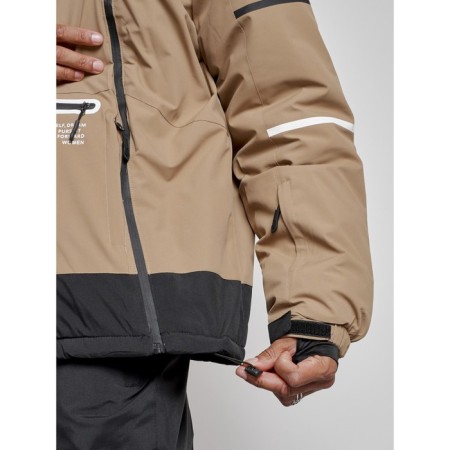 Ski costume male winter, size 48, beige color-13