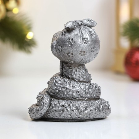Figure "Snake-housewife" 8.5x7x7cm, silver-3