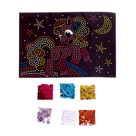Set for creativity. Application with sequins with an adhesive layer "Pony" 21 × 30 cm-3