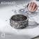 Ring "Sun and Crescent", color black silver, 18 size