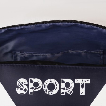 Sports bag, lightning department, side grid, long belt, dark blue color-3