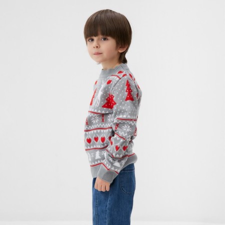 Jumper knitted children's kAFTAN "New Year" size 32, (110-116 cm), gray-2