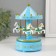 Musical mechanical souvenir "Carousel 4 horses" Blue 9.6x9.6x15.5 cm