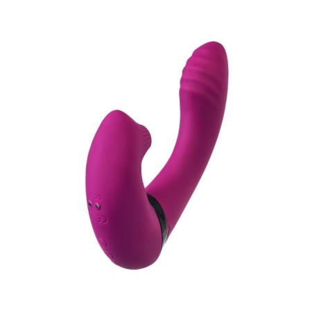 Turnoven vibrator with vacuum stimulation Jos Spinser, 23 cm, silicone, purple color-11