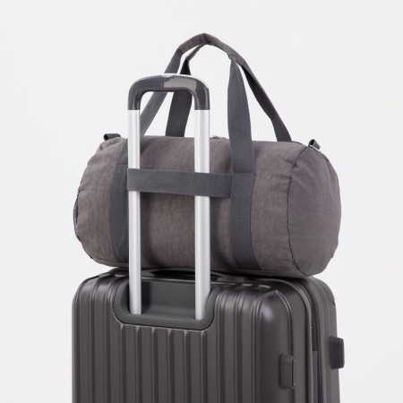 Sports bag with lightning, external pocket, suitcase holder, gray color-3