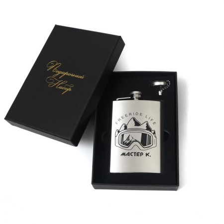 Flaw for alcohol and water, 240 ml, "Master K", stainless steel, gift, with a funnel-4