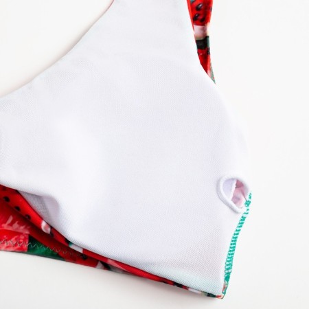 Swimsuit female separate minku color red/green, size 46-10