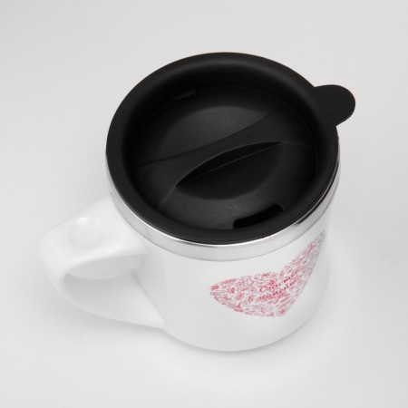 Thermal circle, 350 ml, lifestyle "Happiness in moments", retains heat 3 hours, white-4