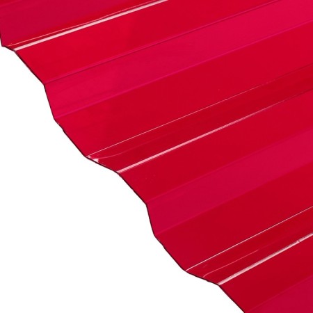 Polycarbonate monolithic, roofing, trapezoid 0.8 mm, 2 × 1.05 m, red-1