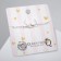 Set 2 objects: earrings, pendant "heart", white color in silver, 43 cm