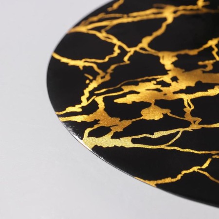Serving napkin on the table "Marble", d = 38 cm, black color-2