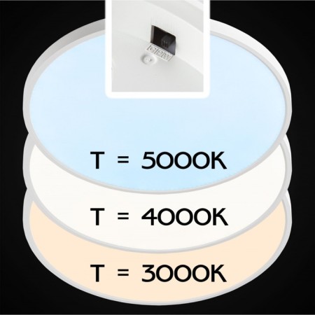 Lamp Citilux "BASIC" CL738400V, 48x48x2.5 cm, 1x40W, LED, white color-3