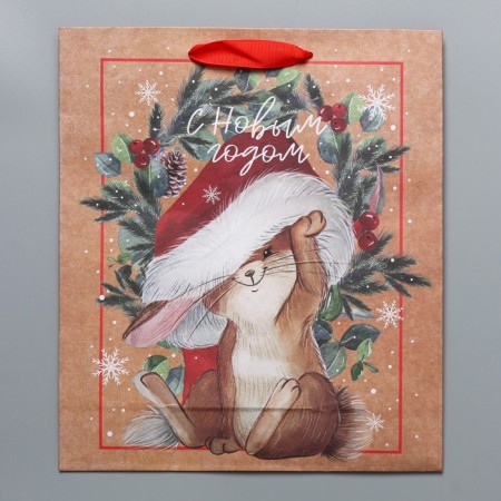 Craft vertical “New Year's time” package, m 26 x 30 x 9 cm, new year-5