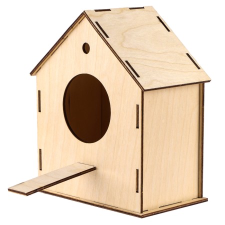 Wooden birdhouse - bird feeder, closed-3