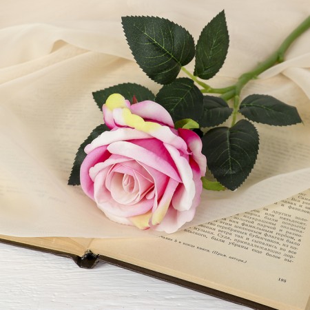 Artificial flowers "Venezuelan rose" 8x23 cm, pink