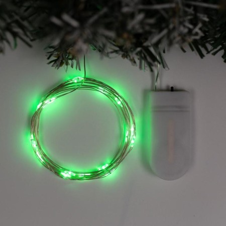 Garland "thread" 2 m dew, ip20, silver thread, 20 LED, green glow, CR2032x2