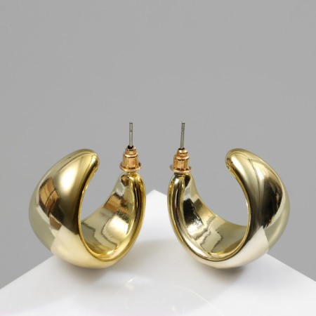 Earrings plastic "Circle" halo mini, color gold-2