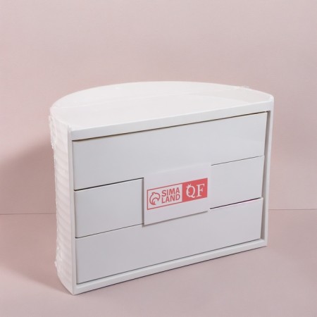 Organizer for storage, rotating, 3 sections, 27 × 15 cm, white color-8