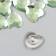Decor for creativity plastic "Rhinestones heart. Light green" set of 30 pcs 2.5x2.5 cm