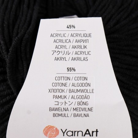Yarn "jeans" 55% cotton, 45% acrylic 160m/50g (53 black)-3