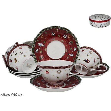 Tea set of Lenardi "New Year", porcelain, 12 items