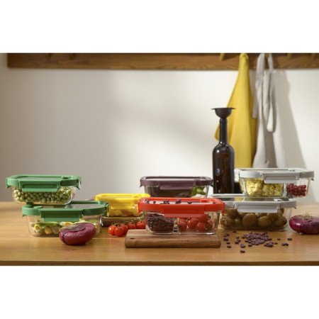 Smart Solutions baking and storage container, rectangular with separators, 1 l, red color-9